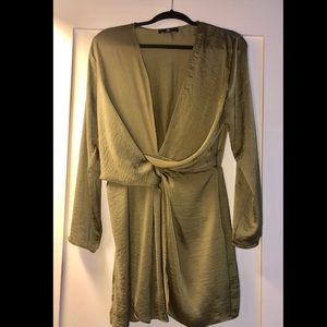 Olive green slip dress